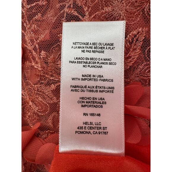 Anthropologie Helsi Blair V Neck Dimensional Coral Floral Gown Maxi Dress M NWT - Picture 13 of 16